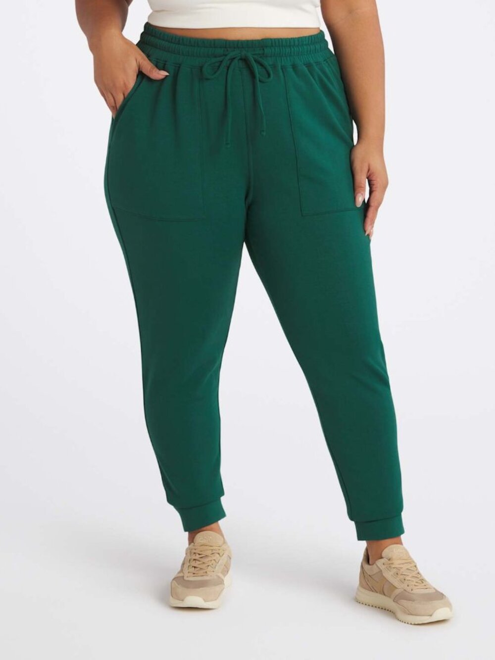 MPG Sport Serenity High-Rise Front Pocket Jogger Green Plus 2X